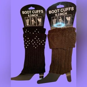 Boot cuffs / Leg warmers NWT in brown and black w/ sparkles